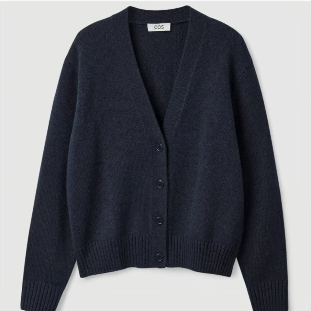 COS Navy Blue Cardigan Sweater